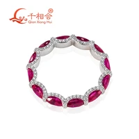 14k and 18k artificial ruby ring oval shape corundum d vvs white moissanite eternity band rings for jewelry dating
