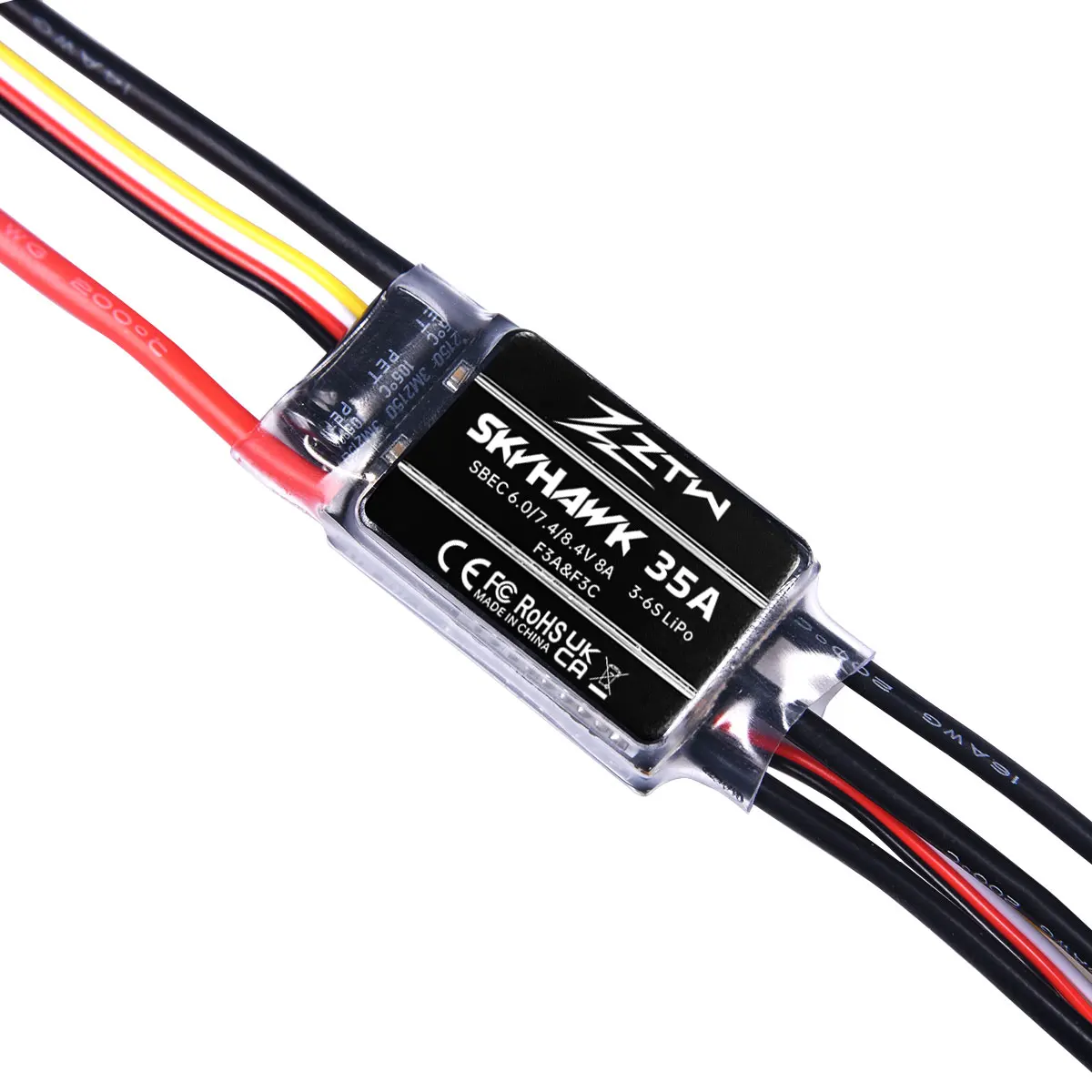 Фото ZTW Skyhawk 35A ESC 3-6S 6 В/7,4 В/8,4 В SBEC 8A бесщеточный регулятор скорости для радиоуправляемого самолета 250-300 класса вертолета с неподвижным крылом №3