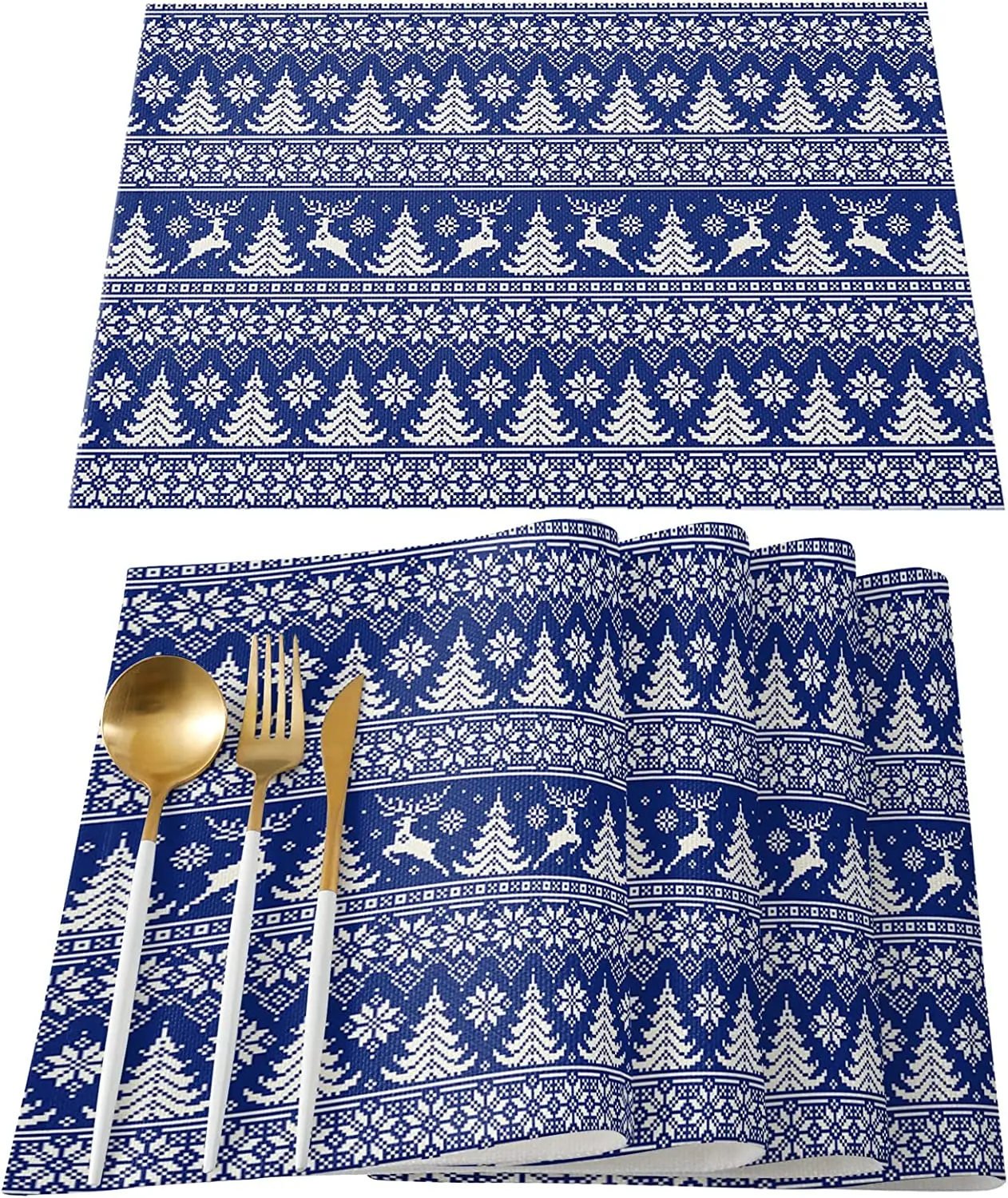 

Place Mats Set of 4 Christmas Day Waterproof Table Mats Anti Slip Placemats for Kitchen Table Decoration Placemat for Dining
