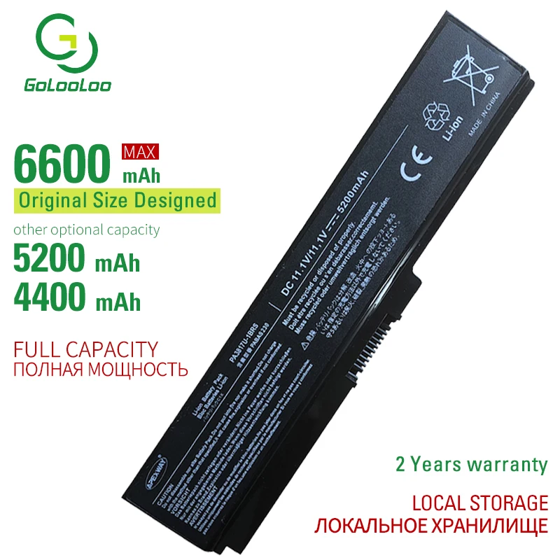 

Golooloo Toshiba Notebook Battery Satellite A660 C640 C650 C655 C660 L510 L630 L640 L650 U400 PA3817U-1BRS PA3816U-1BAS