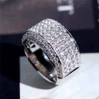 big bling silver color zircon rings for man fashion wedding engagement ring jewelry 2022