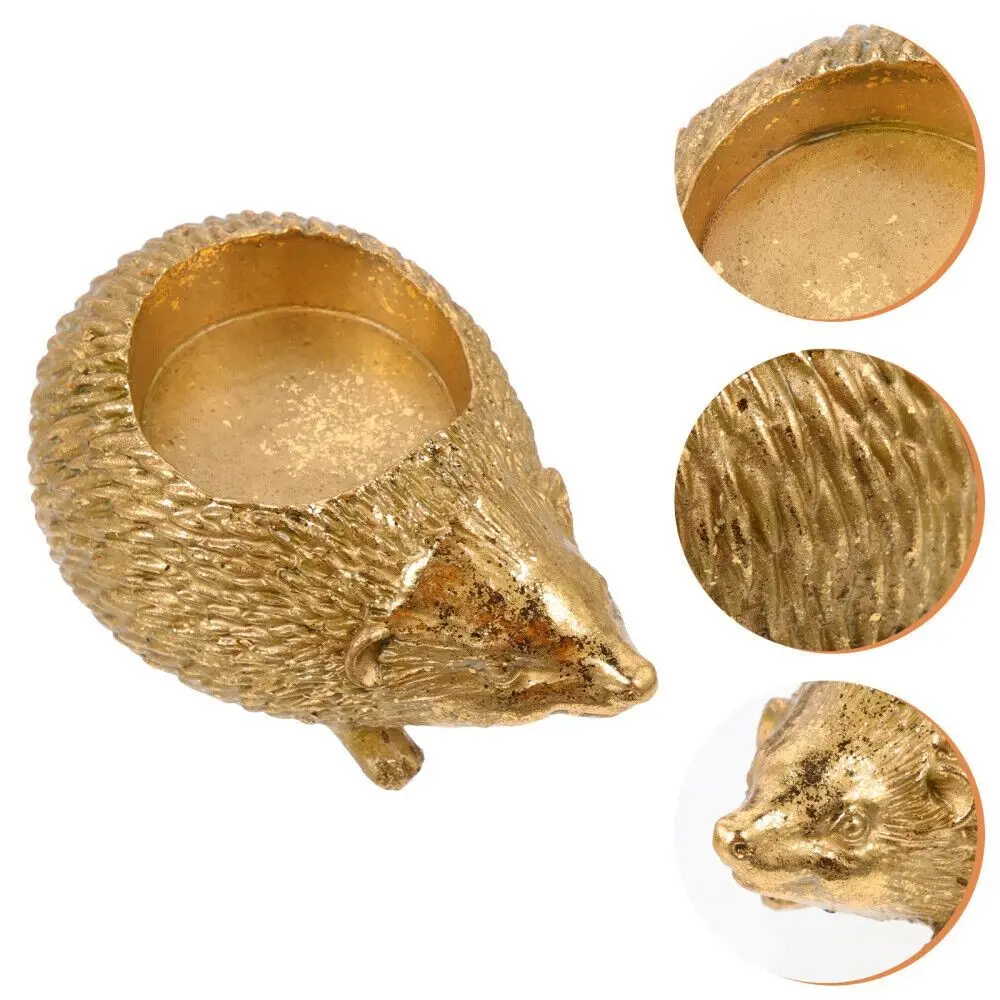 Creative Hedgehog Decorative Ornament Flameless Candle Holder Candlestick Cup Home
