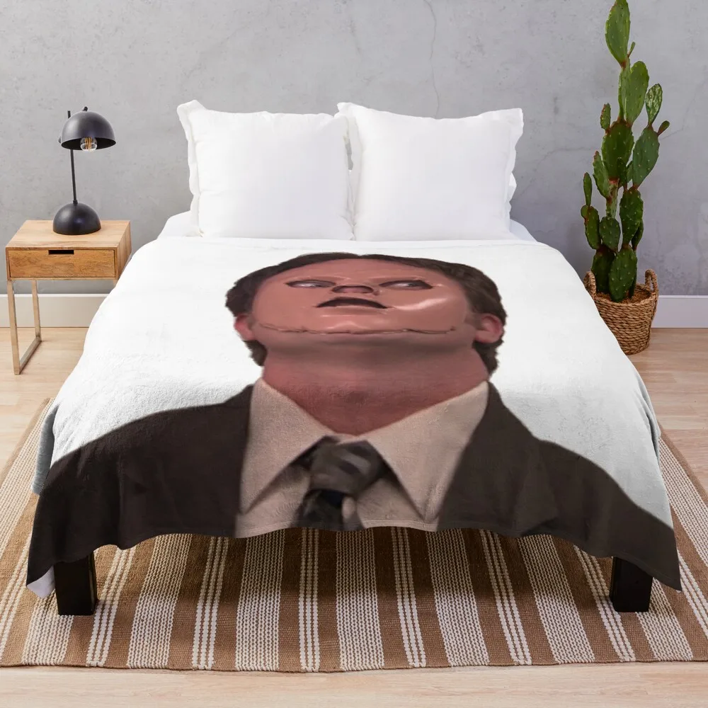 

Dwight Schrute - Skin Mask Throw Blanket Large Fluffy Plaid