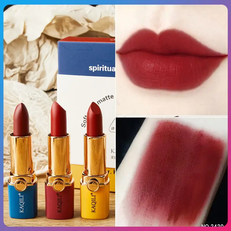 

3 Pcs/set Matte Lipstick Smooth Tattoo Waterproof Long Lasting Non-greasy High Color Rendering Belleza Labiales Maquillaje