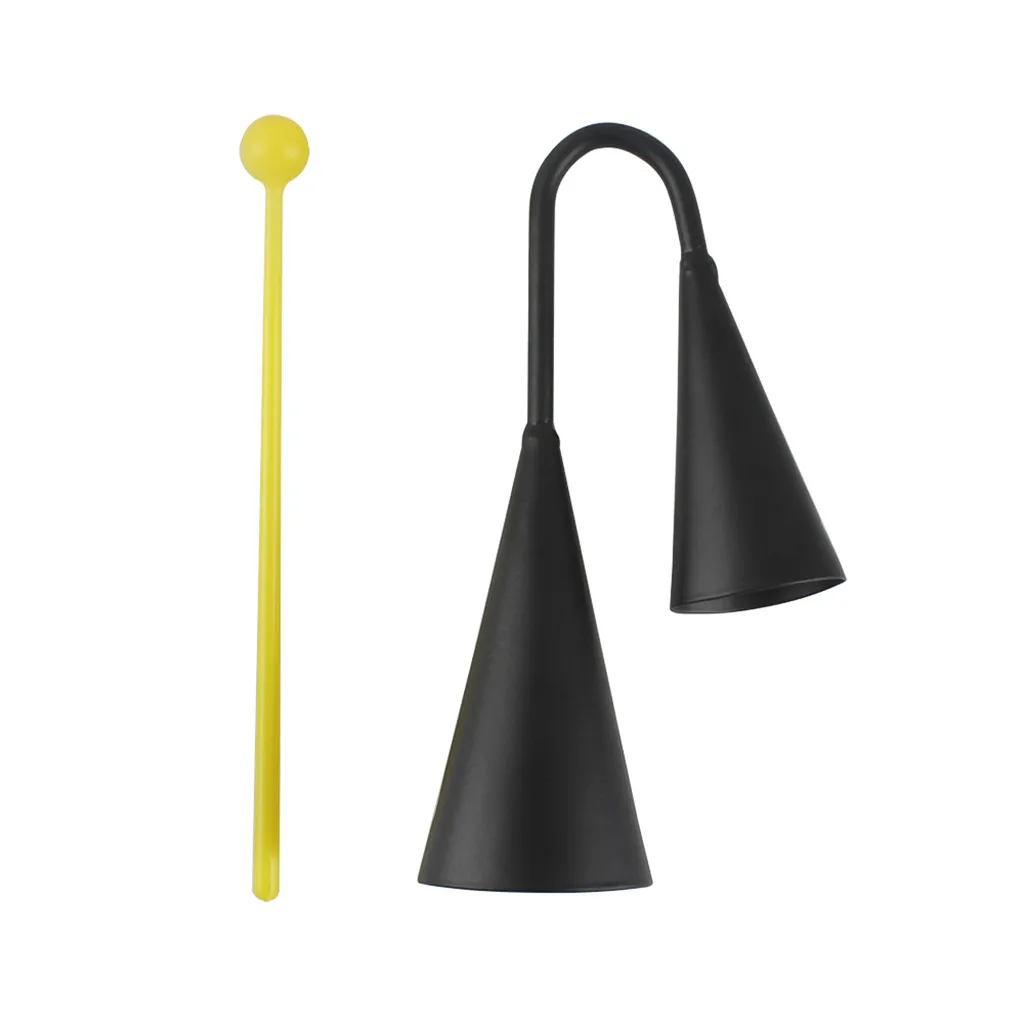 

Black Iron Double Cowbell Percussion for Musical Learning Instruments