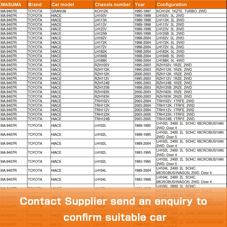 MA-9407R MASUMA Система поддержки нижнего рычага управления Рычаг подвески для TOYOTA