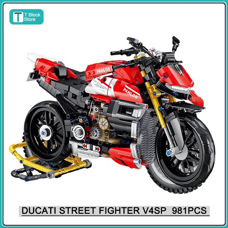 

981Pcs City Technical Locomotive Motorcycle Building Blocks MOC Speed Supercar Motorbike Model Bricks Boy Toy for Childrens Gift