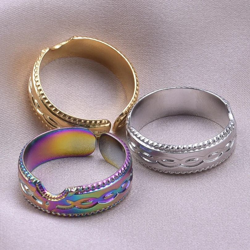 

Stainless Steel Rings For Women Vintage Opening Adjustable Personality Like In Life Gap Beauty Knuckle Ring Jewelry Accessories