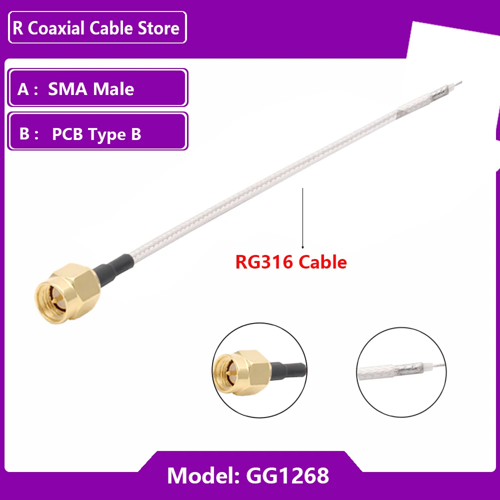 

Кабель RG316 SMA для печатной платы R GG1262/GG1263