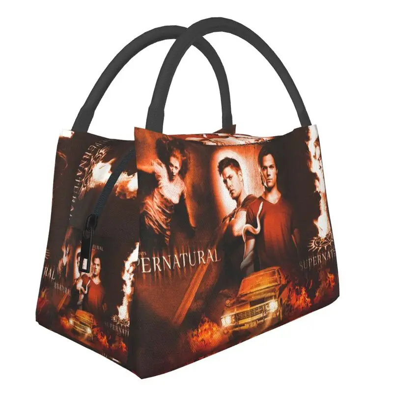 

TV Show Supernatural Cooler Thermal Insulated Lunch Bag Winchester Brothers Portable Lunch Tote Box For School Picnic Food Bags