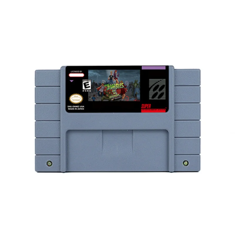 

Oh No More Zombies Ate My Neighbors Action Game for SNES 16 BitRetro Cart Children Gift
