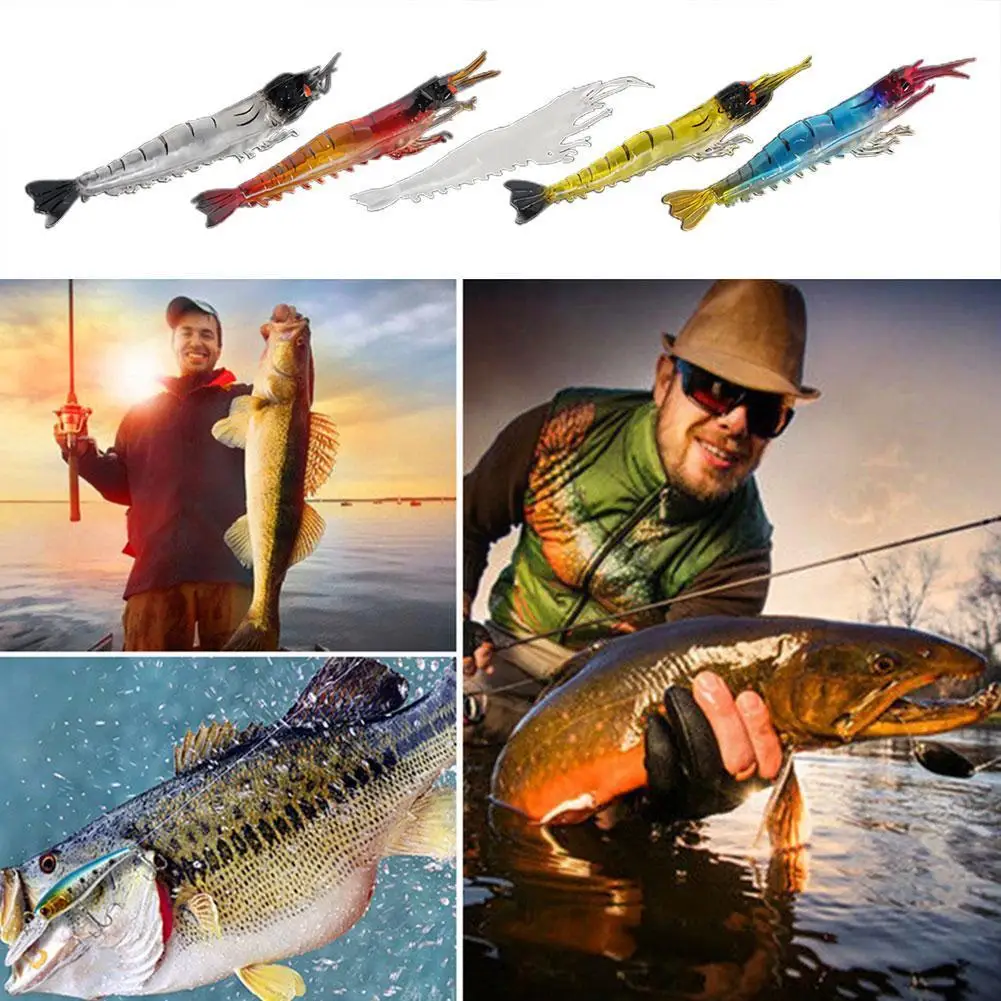 

1pcs 8cm Luminous Shrimp Silicon Soft Artificial Bait With Hooks Swivels Anzois Para Pesca Sabiki Rigs Fishing Tackle Z7S5