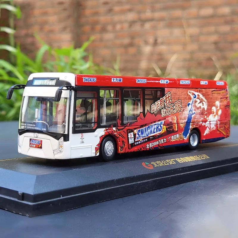 

Модель Пекинского игрового автобуса Diecast1:64 масштаб 2008, металлическая коллекция городских автобусов, сувенирная комната, статическое украш...