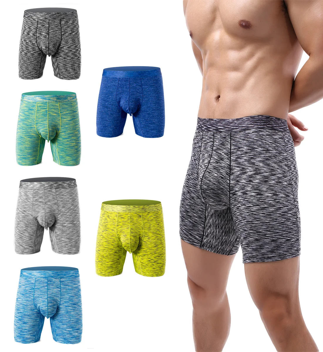 6 Pcs Men's Pouch Underwear Performance No Ride Up Boxer Briefs