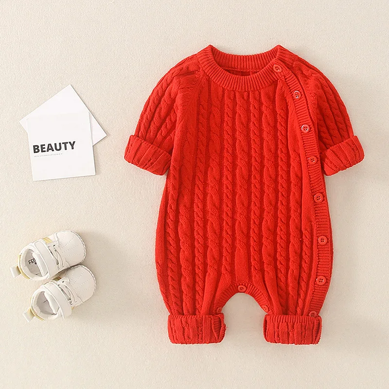 

Baby Rompers Knitted Newborn Boy Jumpsuits Autum Long Sleeve Toddler Girl Sweaters Clothes Children Overalls Winter