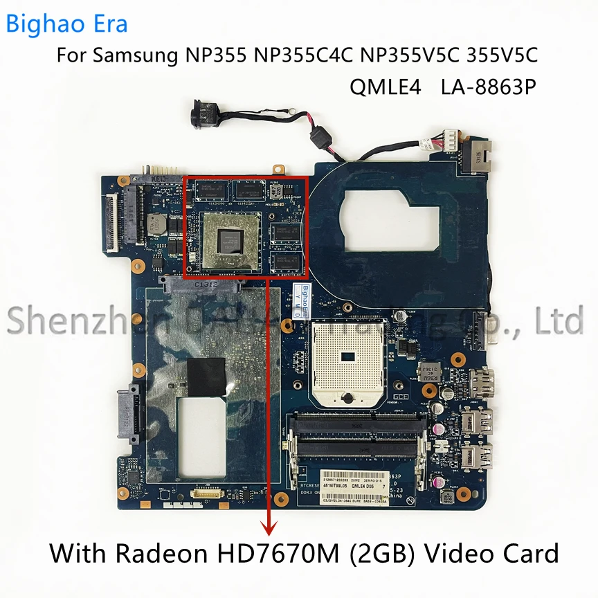 Материнская плата для ноутбука Samsung 355V5C NP355V4C NP355V5C QMLE4 LA-8863P с HD7670M 2 Гб видеокарта