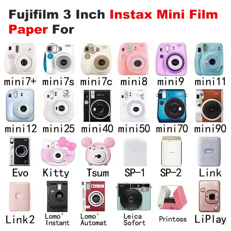 Пленка для камеры Fujifilm Instax Mini 12, 10-100 листов, фотобумага с белыми краями для мгновенных фотоаппаратов Mini 11, 9, 8, 40, 70, 90, пленка для камеры EVO Instax (art.: 3920c64ea06f3) - 3920c64ea06f3