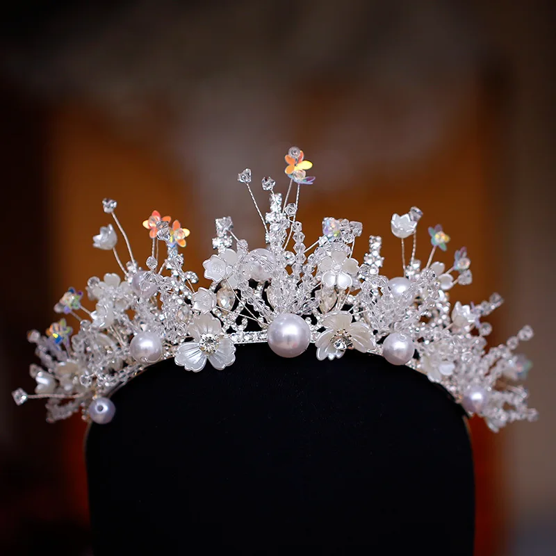 

Bridal Crown Headwear Original Design Shiny Crystal Beaded Tiara Wedding hair Accessory