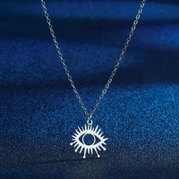 chereda irregular stainless steel evil eye sunburst charm pendant for necklace evil eye necklaces charm women jewelry necklace