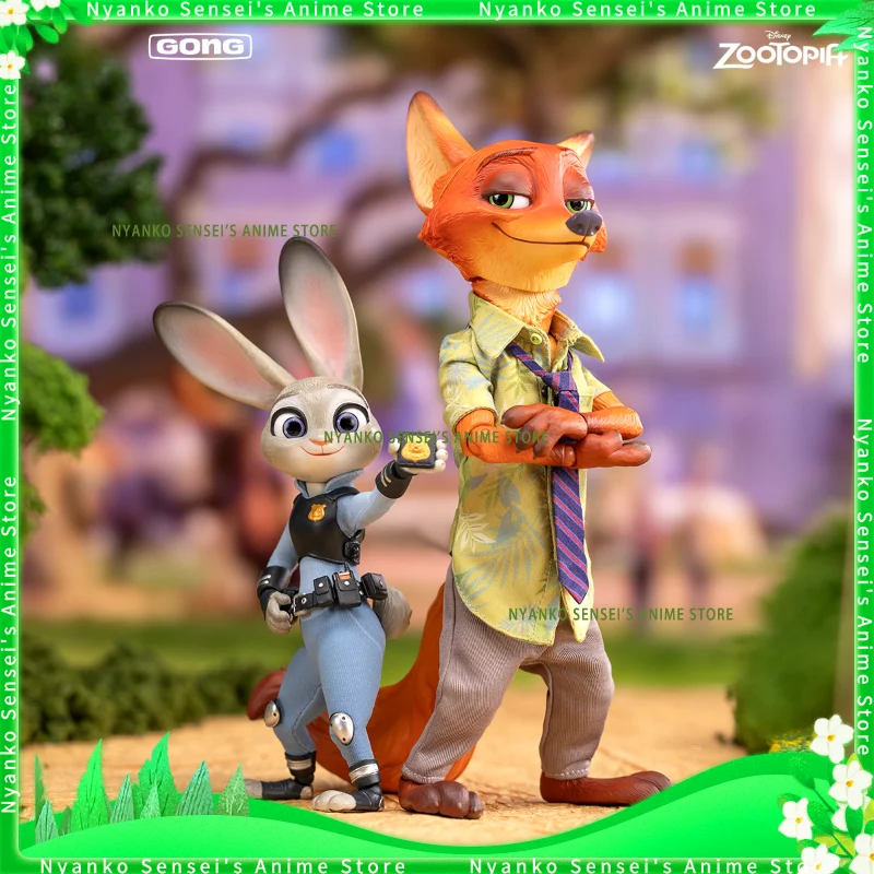 Фото Оригинальный набор GONG Zootopia: фигурки Джуди и Ника, аниме-модели, модные игрушки, настольный подарок, коллекционные куклы, в наличии №2