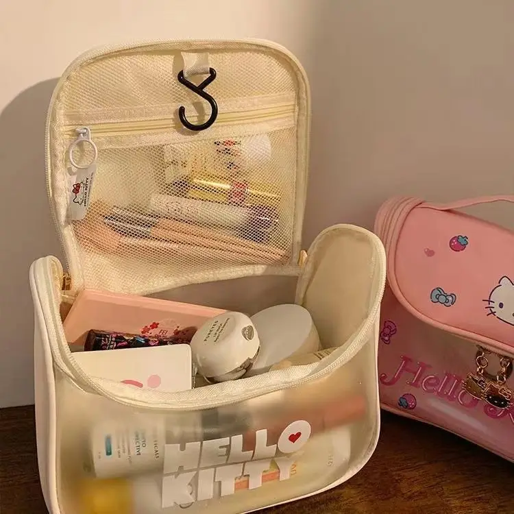 Косметичка Hello Kitty Sanrio Kuromi с милым котиком KT портативная Вместительная дорожная