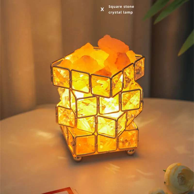 Himalayan Warm white Salt Lamp Natural Crystal Hand Carved N