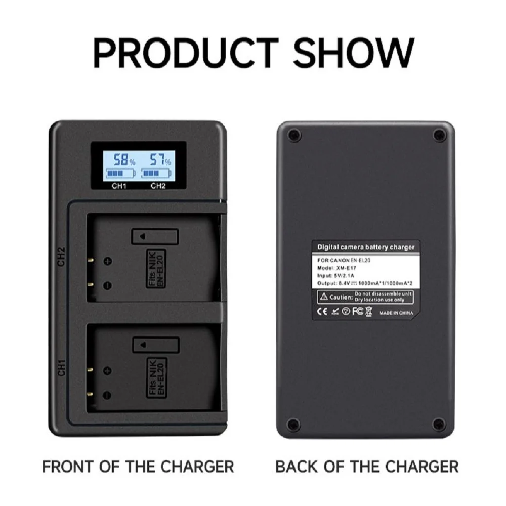 Palo Зарядное устройство с двумя слотами USB и ЖК-дисплеем для цифровой камеры NIKON 1 J1 J2 J3 S1 (art.: 3920bfb2660e5) - 3920bfb2660e5