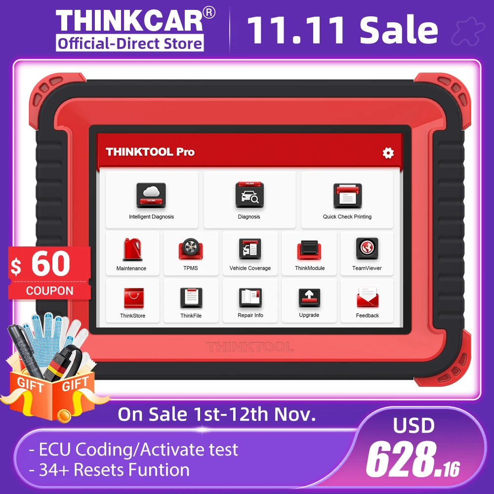 

Thinktool Pro Bi-Directional Scanner Thinkcar All Systems Bluetooth OBD2 Diagnostic Scan Tool Code Reader 31+ Reset Key Match