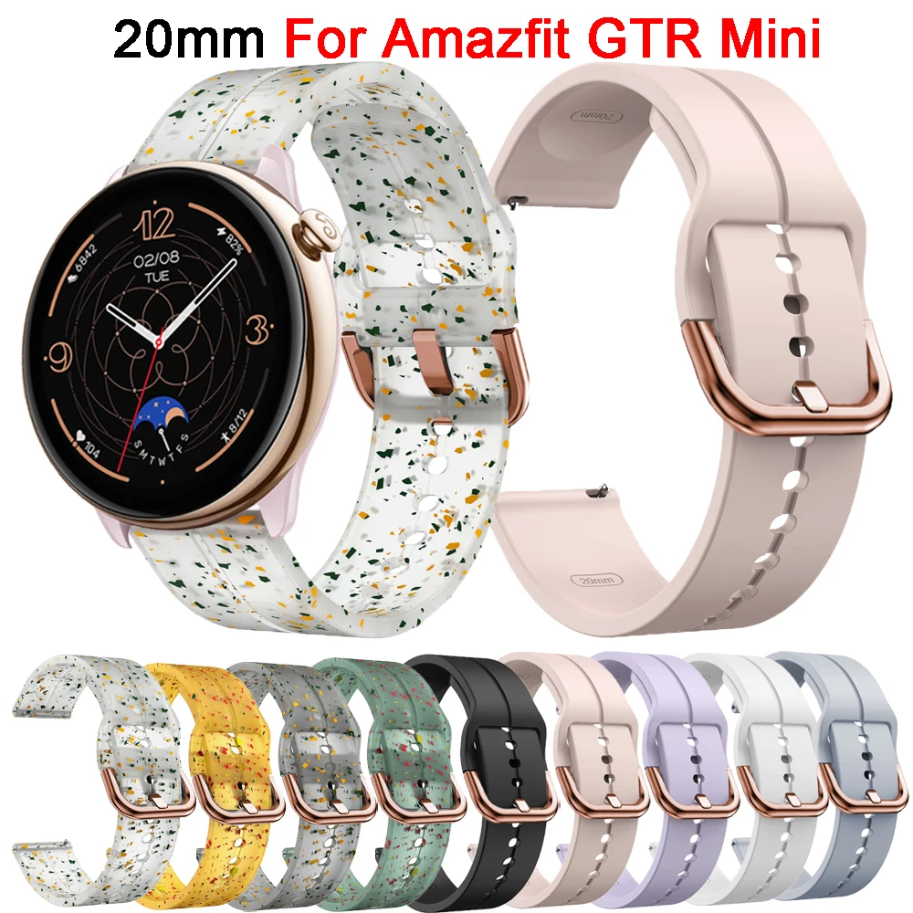 

20mm Watch Strap For Xiaomi Huami Amazfit GTR Mini Smart Watch Silicone Belt Wrist Bracelet GTS 4 2 3 2e 42mm Replacement Bands