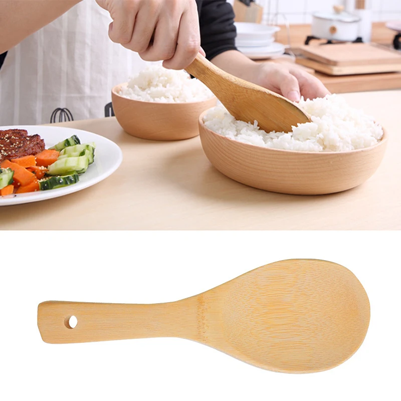 

Stylish Kitchen New Spatula Wooden Tableware Cookware Spoon Tool Practical Tableware Healthy Bamboo Rice Spoon.