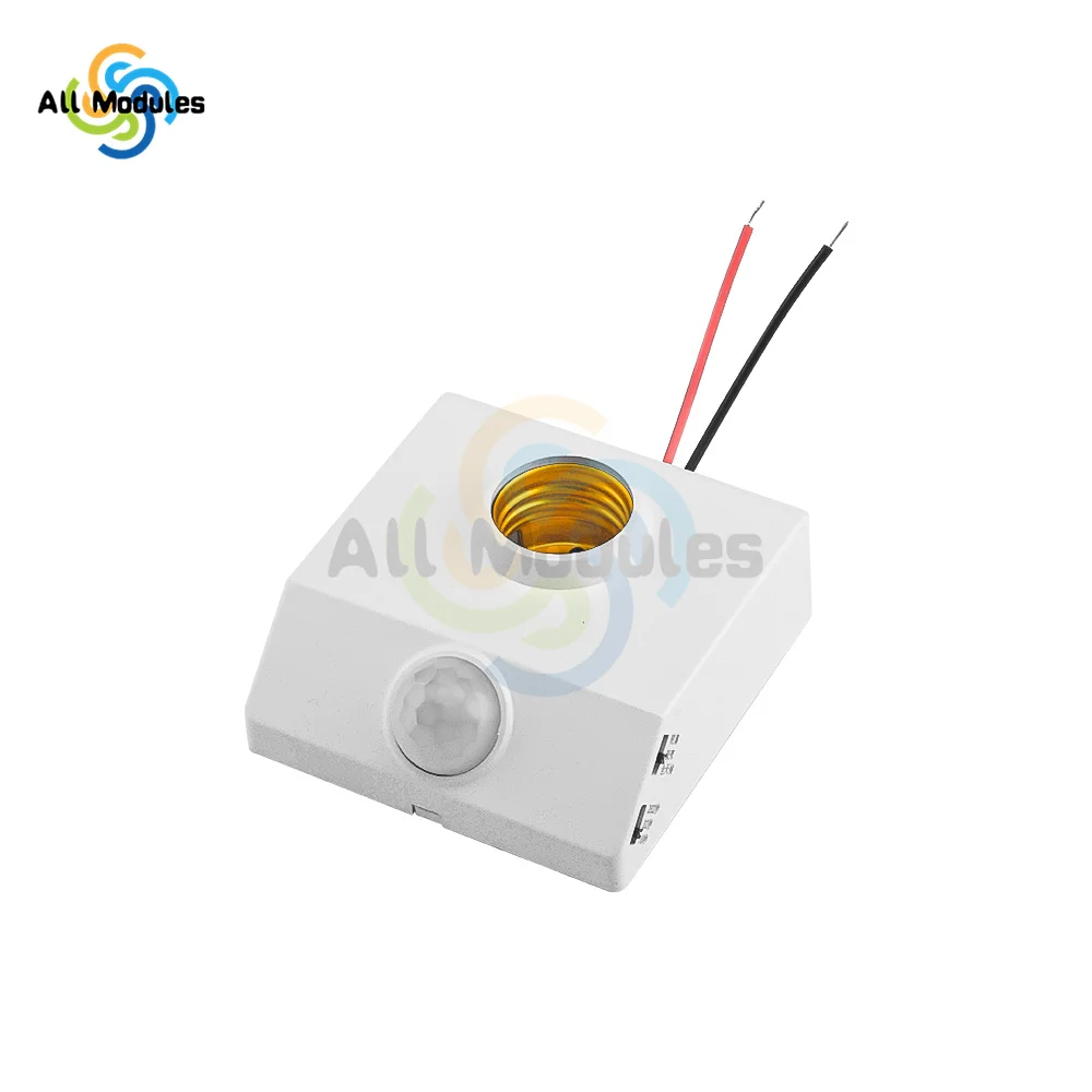 E27 Base LED Bulb Lamp Automatic Human Body Infrared Sensing Lamp Holder PIR Motion Detector Wall Lamp Holder Socket