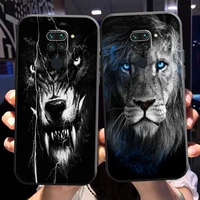 lion tiger eagle dog cat wolf phone case for xiaomi redmi note 9 5g 9 pro 9t liquid silicon silicone cover coque black soft
