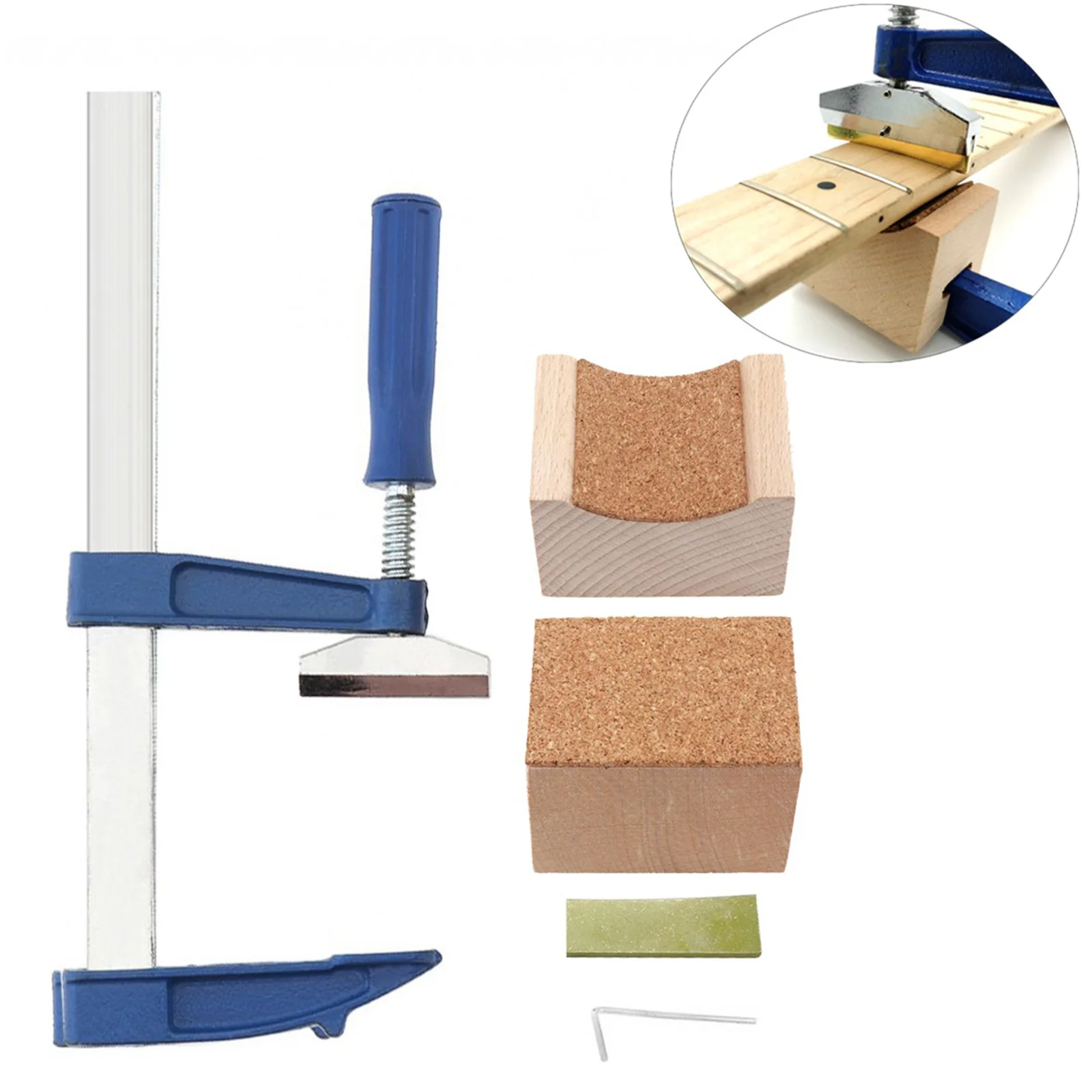 

Electric Guitar Bass Fretboard Fret Inlay Insert Repair for Guitar Pins with 2 Wood Soundholes Fret Clamp Luthier Repair Tool