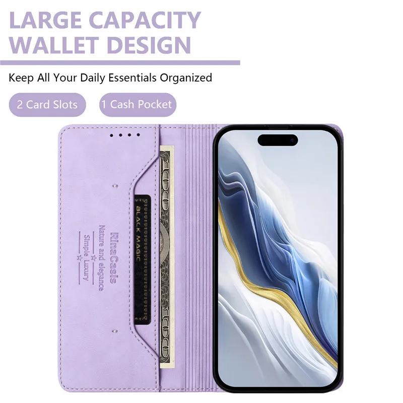 Фото Кожаный противоугонный флип-чехол в стиле ретро для Huawei Nova 12s 13i 12i 13 Pro Y70 Y90 Y73 5T, чехол для телефона с магнитной застежкой и слотом для карт №3