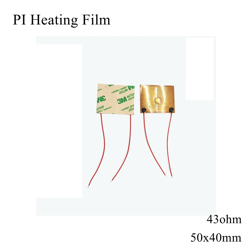 

50x40mm 5V 12V 24V 110V 220V PI Heating Film Polyimide Adhesive Electric Heater Plate Panel Pad Mat Fuel Foil Oil Engine Tank