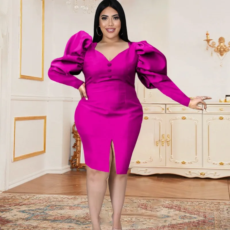 

Платье Дашики в африканском стиле для женщин, элегантное облегающее офисное платье-карандаш с длинным рукавом, модное Африканское платье н...