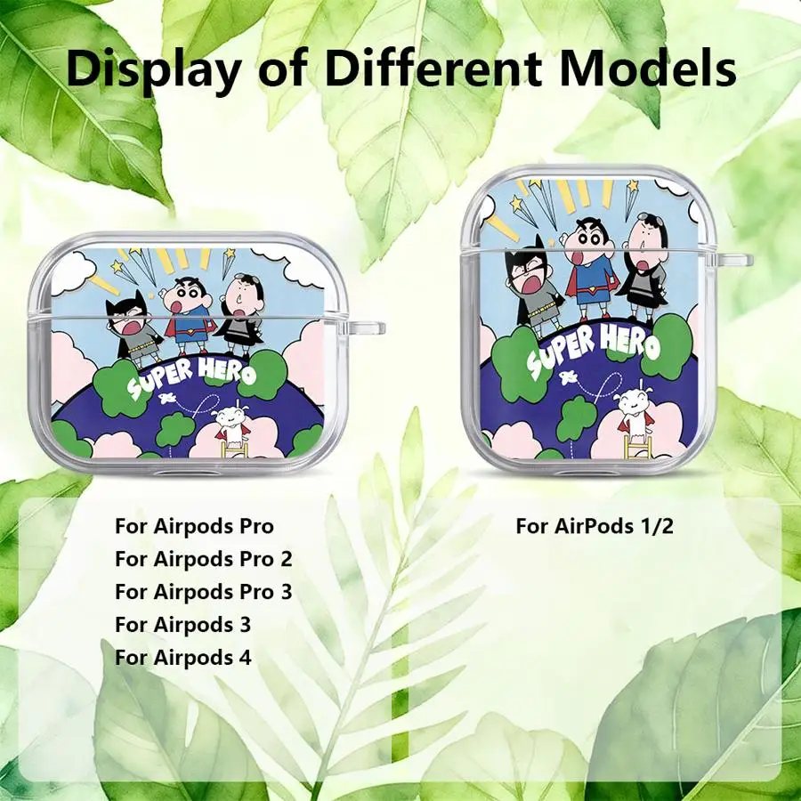 Милые прозрачные чехлы для наушников C-Crayon Shin-Chans для Airpods 2 3 4 Pro2 Pro 1 Pro3 (art.: 3920db01a4d3b) - 3920db01a4d3b