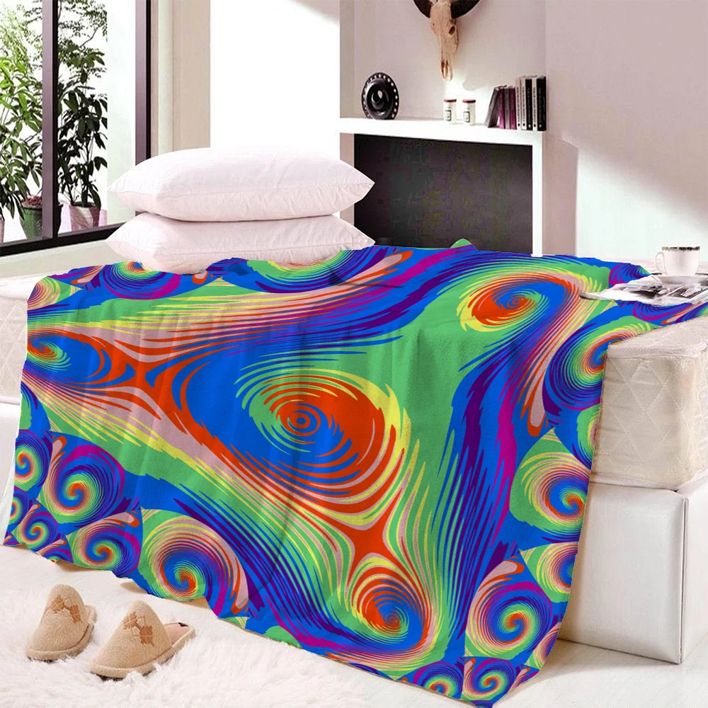 

Индивидуальное одеяло «сделай сам», Психоделическое одеяло с грибами, флисовое цветное праздничное одеяло, теплое уютное одеяло для малышей