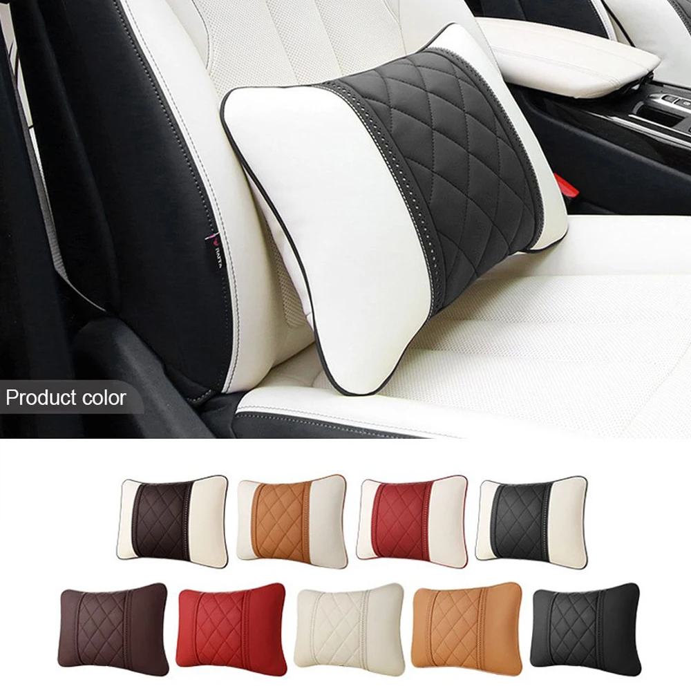 

LUNDA Luxury NAPPA Leather Car Seat Pillow For Mercedes-Benz Maybach S-Class Design Car lumbar Support Soft Auto Lumbar Pillows