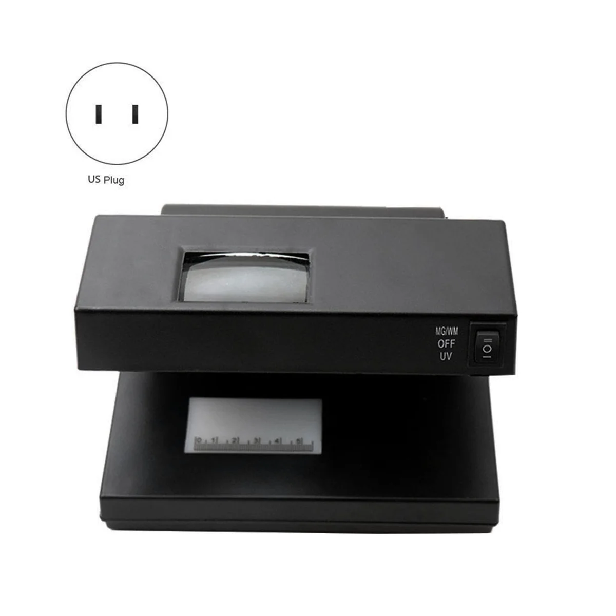 

Portable Desktop Counterfeit Bill Money Detector Cash Currency Banknotes Notes Checker Support UV and Magnifier US Plug