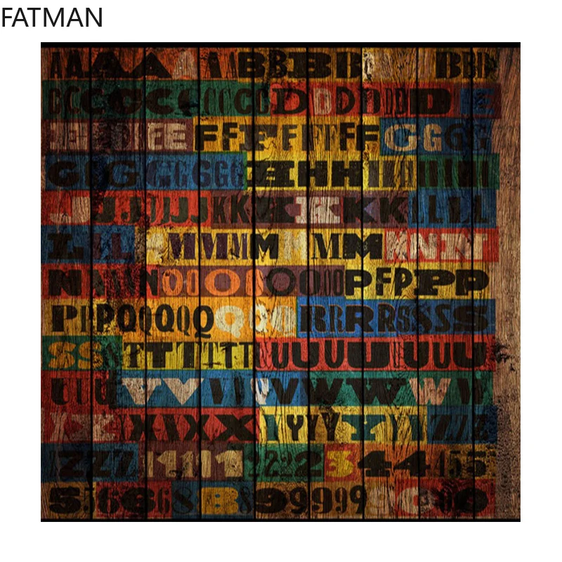 FATMAN пользовательские обои деревянные ностальгические ретро Английский алфавит