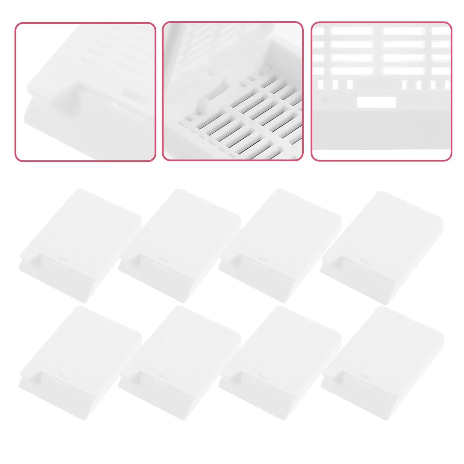 

200 PCS Plastic Embedding Cassette Scientific Cassettesss Square Hole Tissue Processing Embedding Cassettes (White)