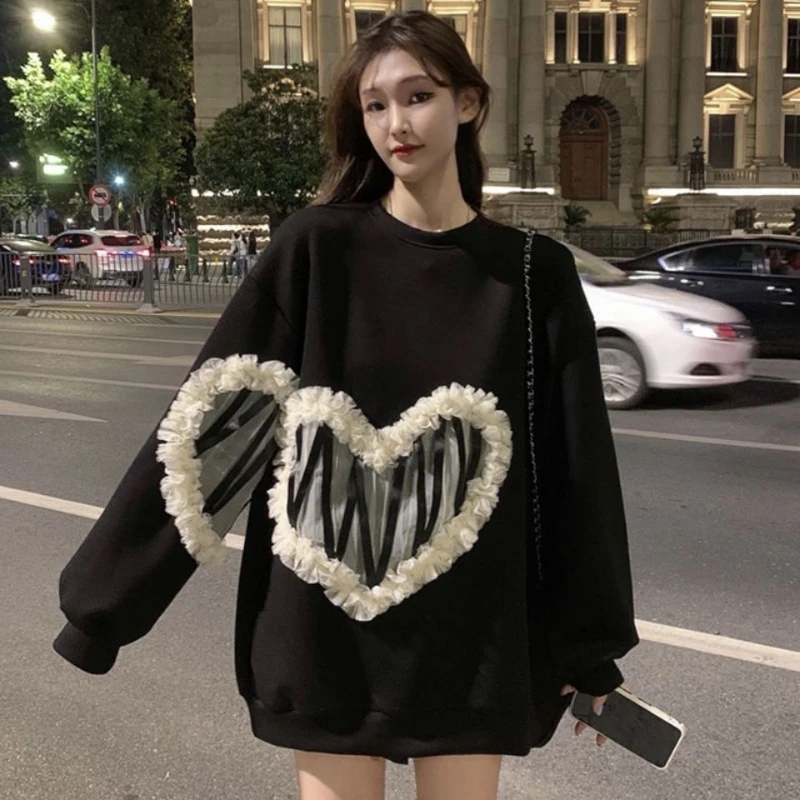 

Woman Sweatshirts Pullover Female All-match Oversized Hooded Fashion High Street Clothes Ladies Print Loose Sweater Hoodies G464