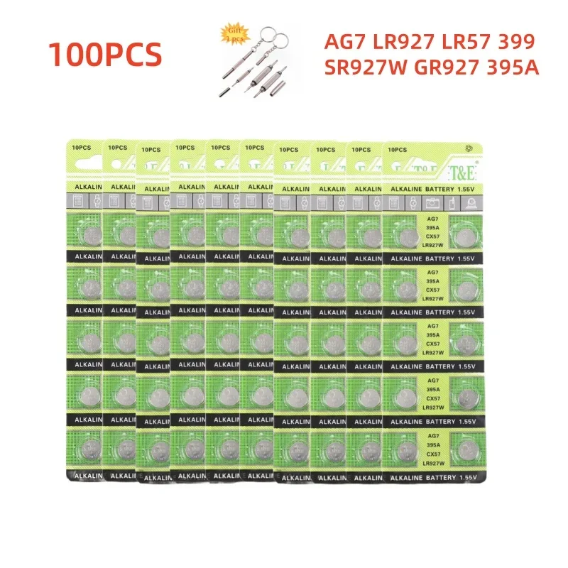 10-100 шт. аккумулятор AG7 LR927 LR57 SR927W 399 GR927 395A 1,55 В аккумуляторы-монеты для часов, игрушек, пульта дистанционного управления (art.: 3920cb81ea89d) - 3920cb81ea89d