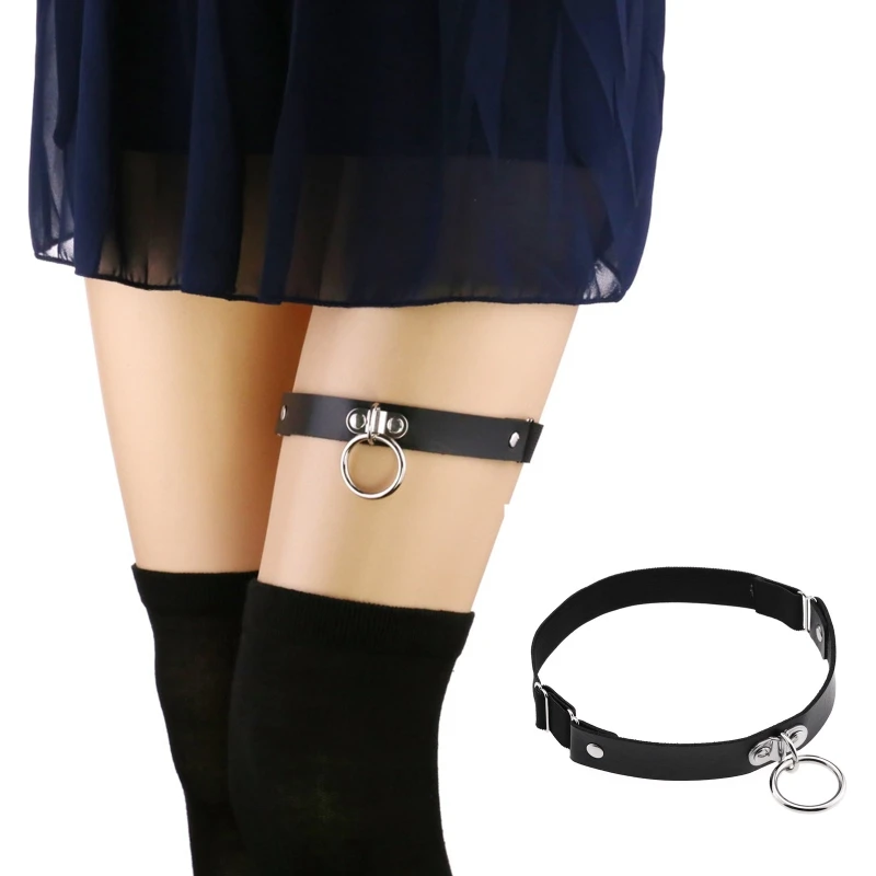 

Подвязка для ног в стиле панк для девушек с круглым декором, черные цепи на бедра для женщин
