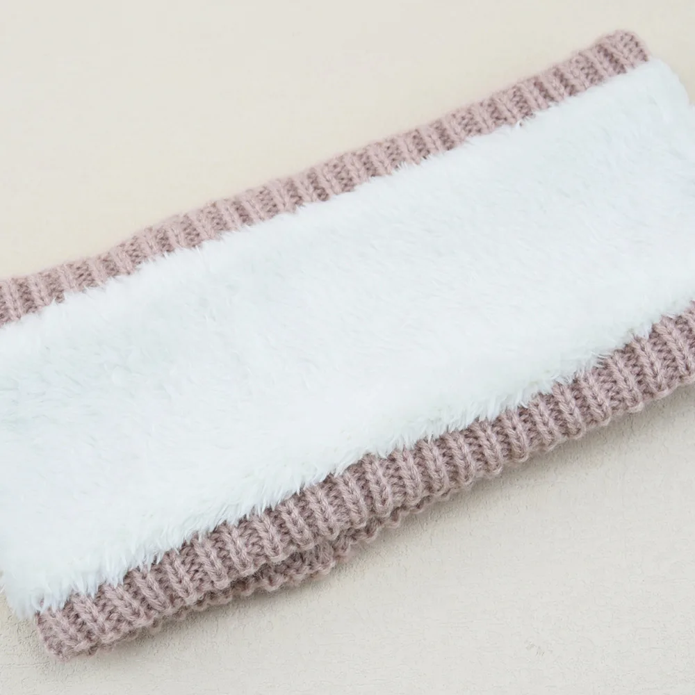 Женская плюшевая вязаная повязка на голову с флисовой подкладкой цвет в