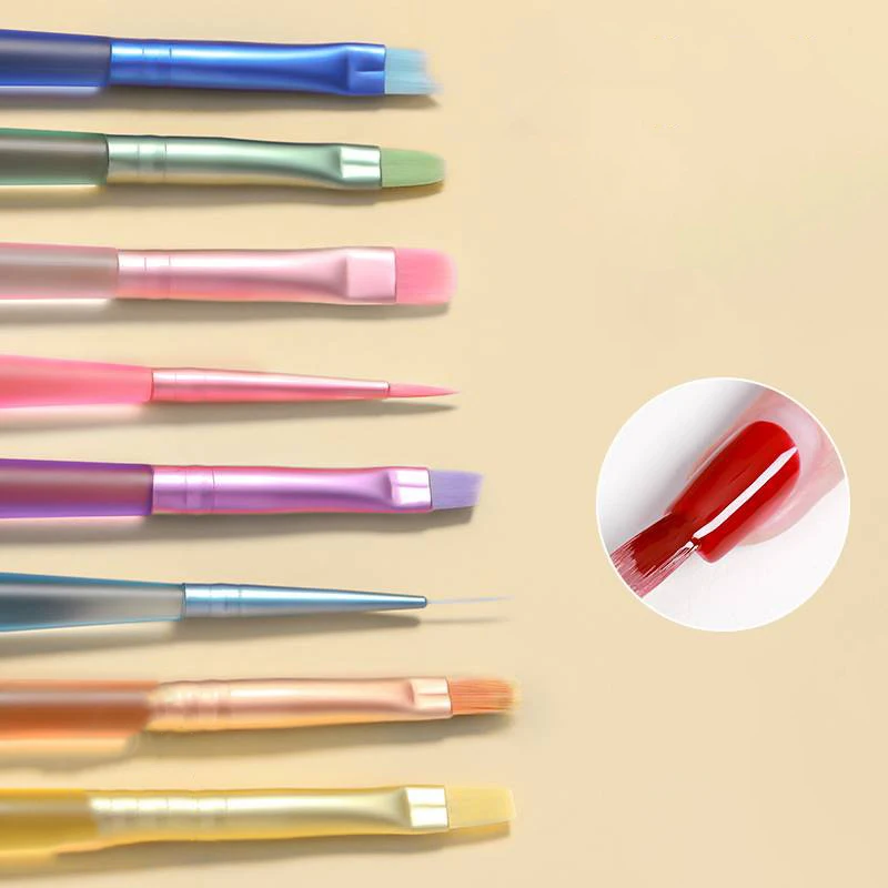 8 шт./компл. кисть для дизайна ногтей с допамином наконечник рисования резьба