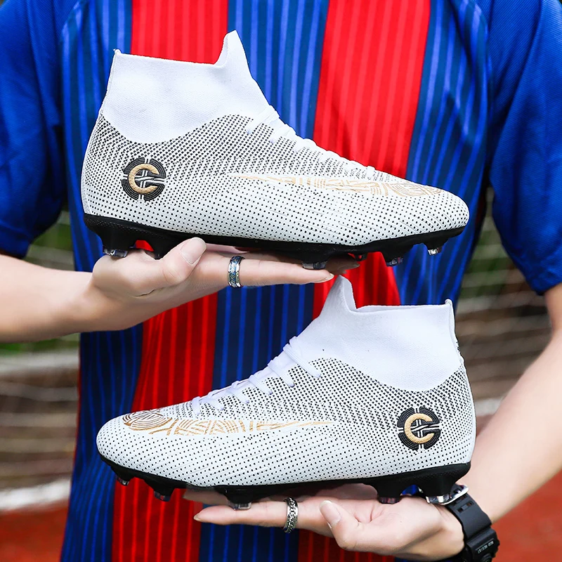 Men's Low Top Football Boots Lightweight FG/TF Soccer Shoes Kids Anti-Slip Outdoor Training Soccer Cleats Large Size 48 49