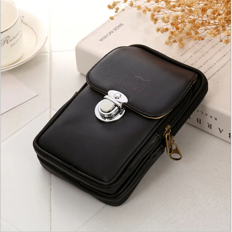 

High Quality Waist Packs Belt Waist Pouch for Men New PU Leather Men Waist Packs Casual Style Mobile Phone Bag Fanny Pack