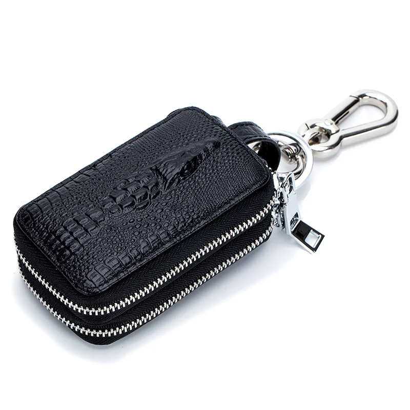 

Genuine Leather Men Key Wallet Male Car Key Bag Keys Holder Crocodile Pattern Key Case Large Capacity Organizer Small Wallets